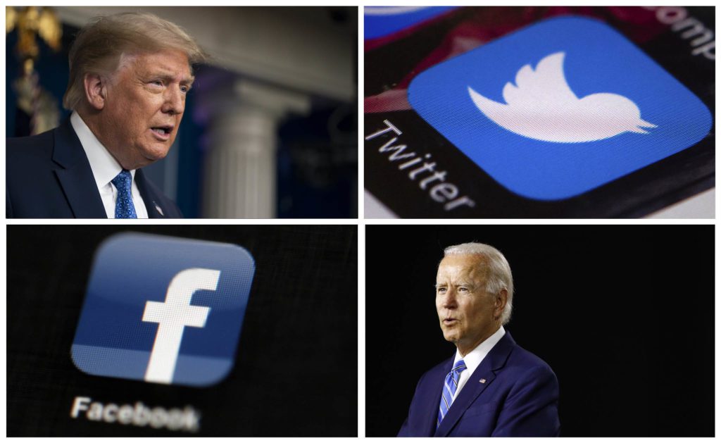 Twitter and Facebook become targets in Trump and Biden ads