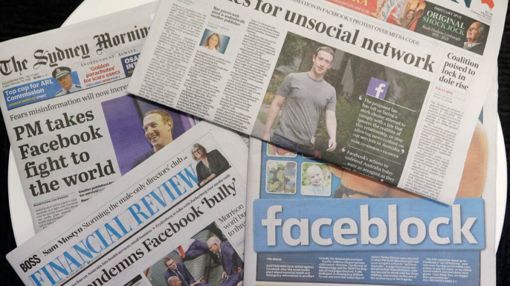 Australian leader urges Facebook to lift its news blockade
