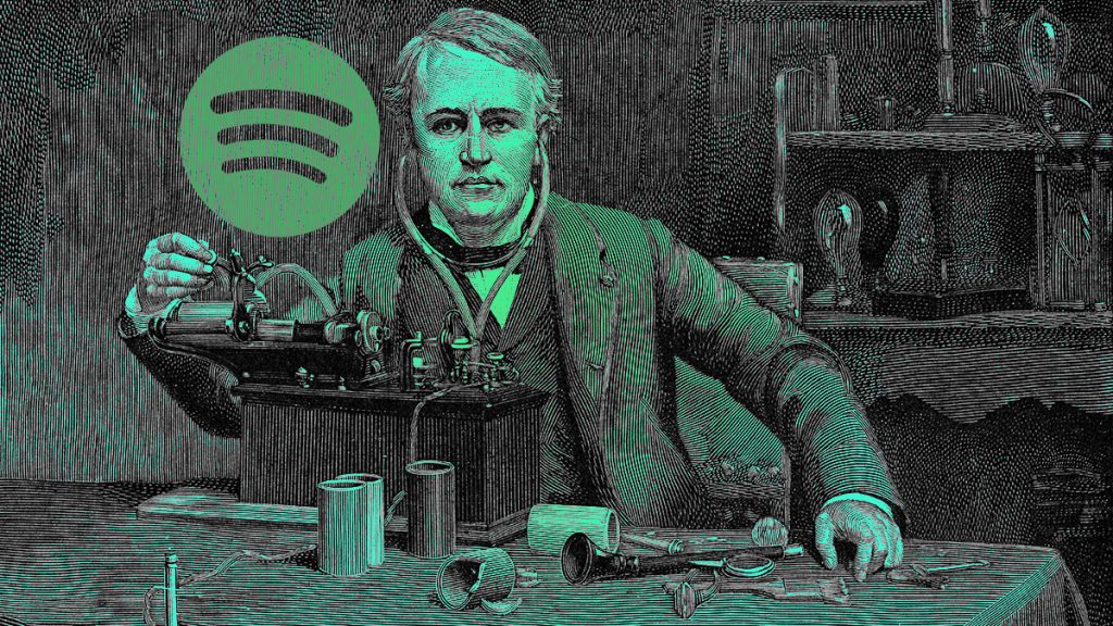history of the music industry, spotify, phonograph, brief history