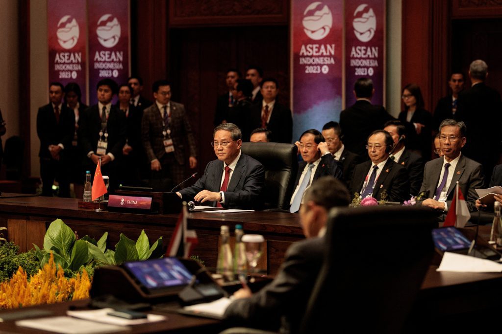 China, ASEAN summit, Cold War, Geopolitical rivalries, Indo-Pacific region, Premier Li Qiang, Differences and disputes, U.S. Vice President Kamala Harris, South China Sea, Code of conduct, Rules-based international order, 10-dash line, Sovereignty, Military cooperation, North Korea, Peace plan, Myanmar, ASEAN relevance.
