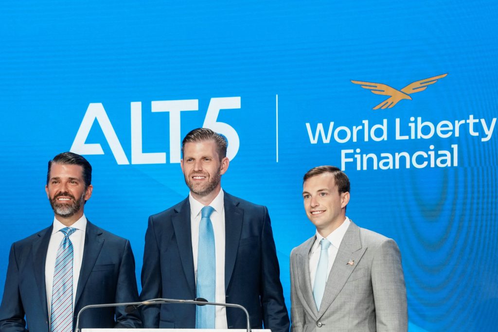 The digital tokens backing the Trump family's cryptocurrency venture, World Liberty Financial, fell in value on Monday.