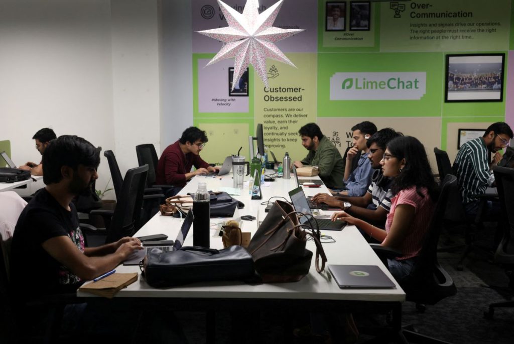 At a startup office in this Indian city, developers are fine-tuning artificial-intelligence chatbots that talk and message like humans.
