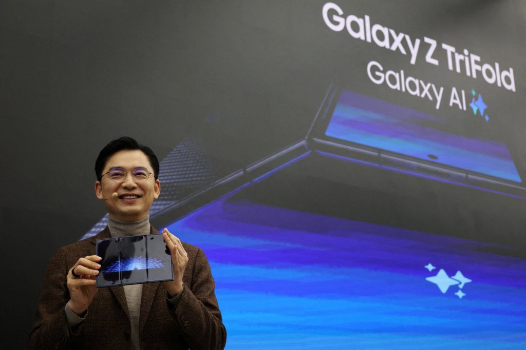 SEOUL, Dec 2 (Reuters) - Samsung Electronics unveiled on Tuesday its first multi-folding smartphone, in a bid to strengthen its position in a sector.