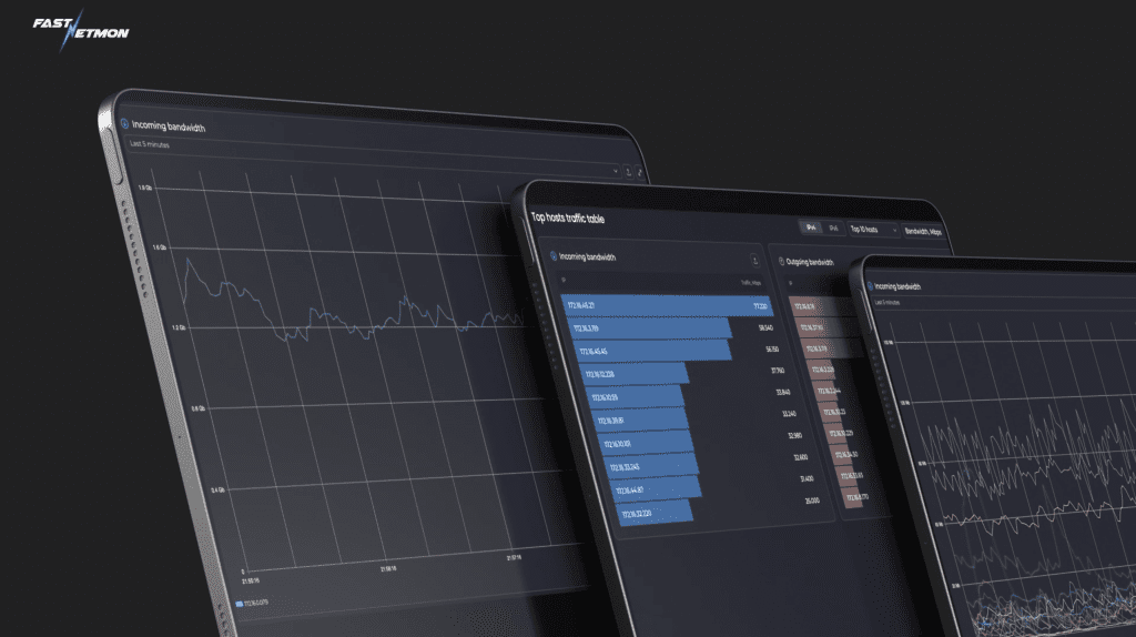 FastNetMon LiveView dashboard displaying real-time DDoS detection, network traffic analytics, bandwidth monitoring, and mitigation visibility across telecom and ISP infrastructure.